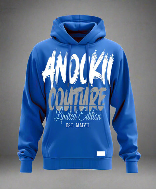 Anockii Couture Royal Blue Graffiti Hoodie