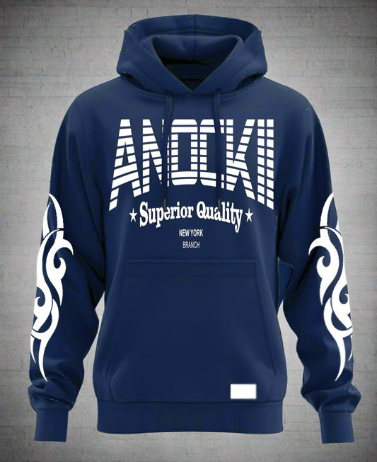 Anockii Couture Navy Blue Tribal Hoodie